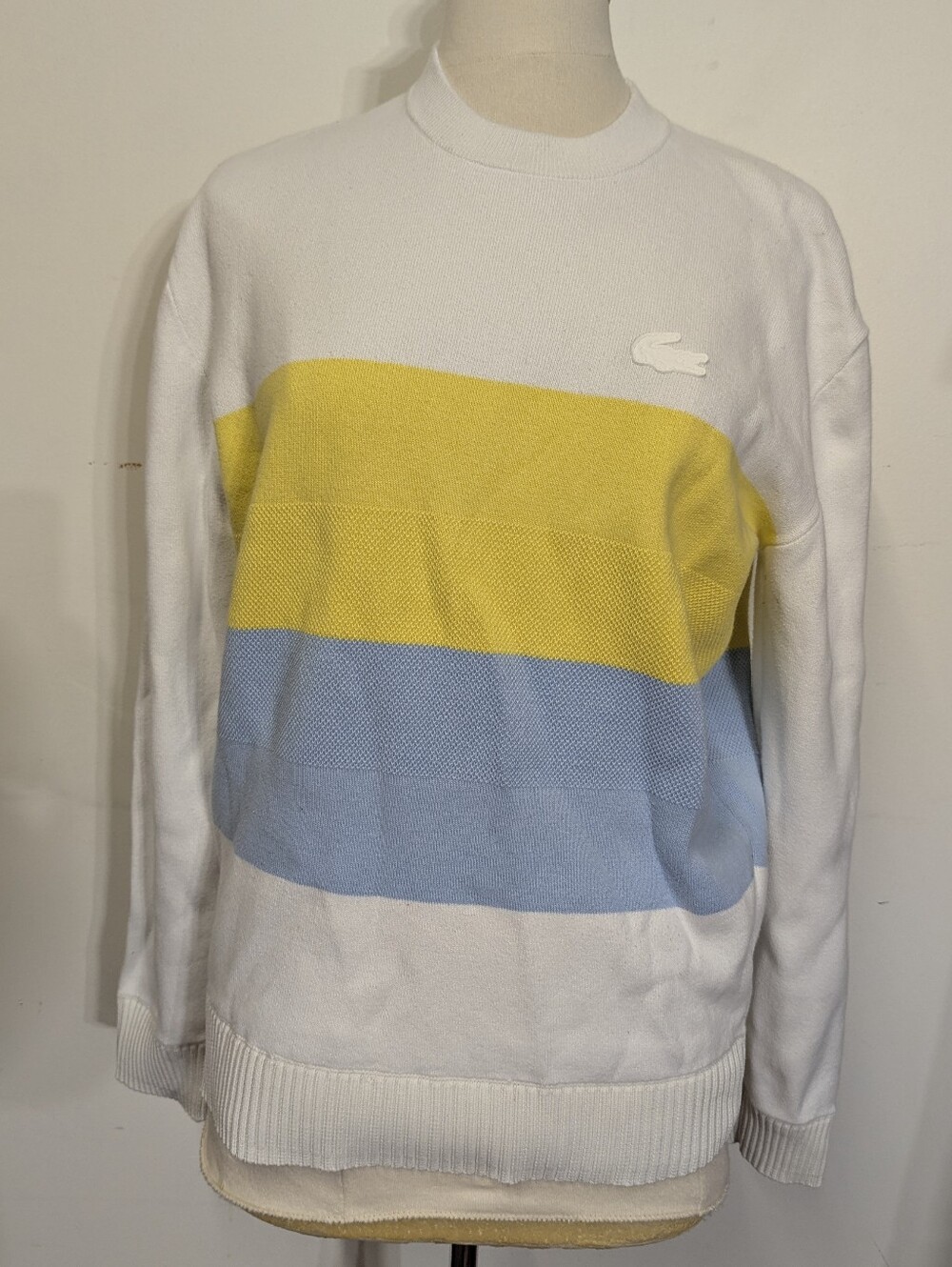 Lacoste Unisex Colorblock Crewneck Sweater Preppy Tennis Golf S